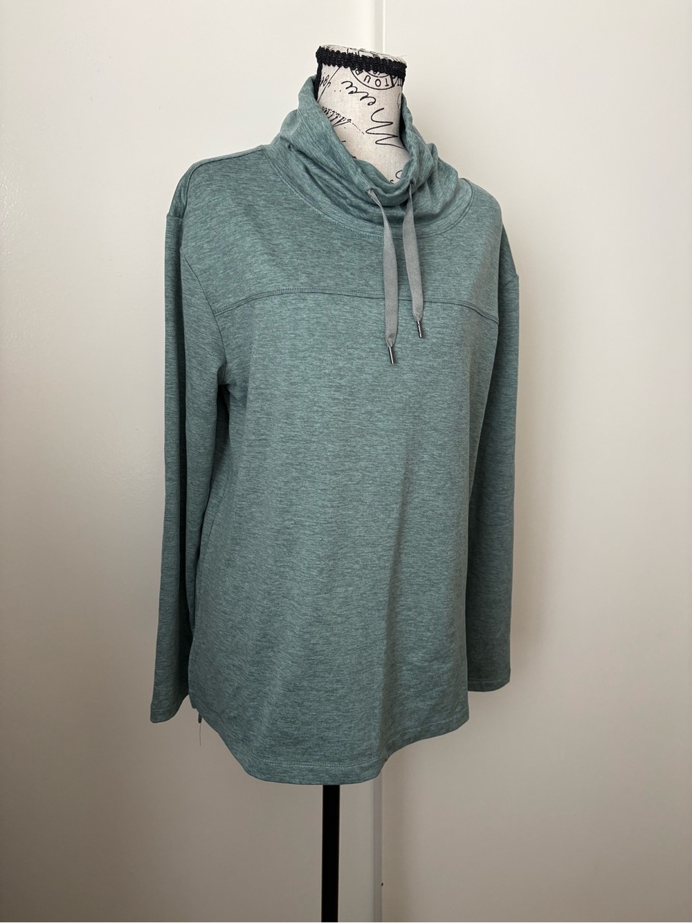 Apana Teal Cowl Neck Pullover Sweater